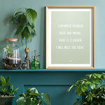 Garden Quote by Rumi Wall Art Print (Green)