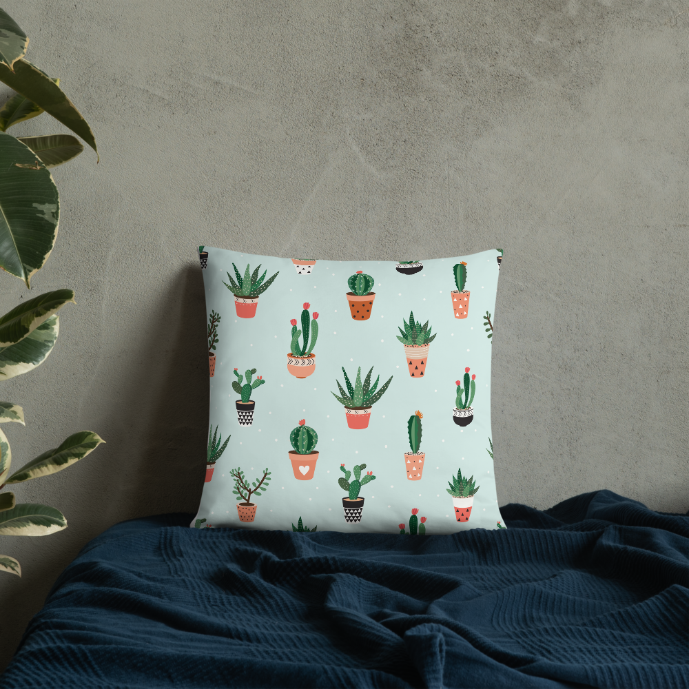 Succulent Print Pillow