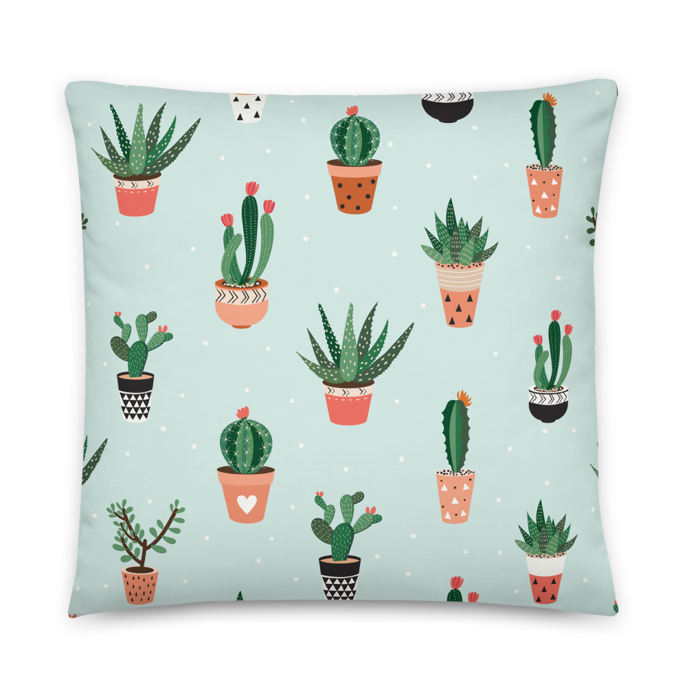Succulent Print Pillow