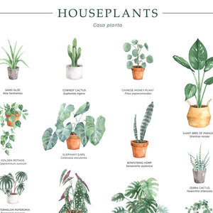 house plants art Houseplants Chart Wall Art Print – Wild Abode