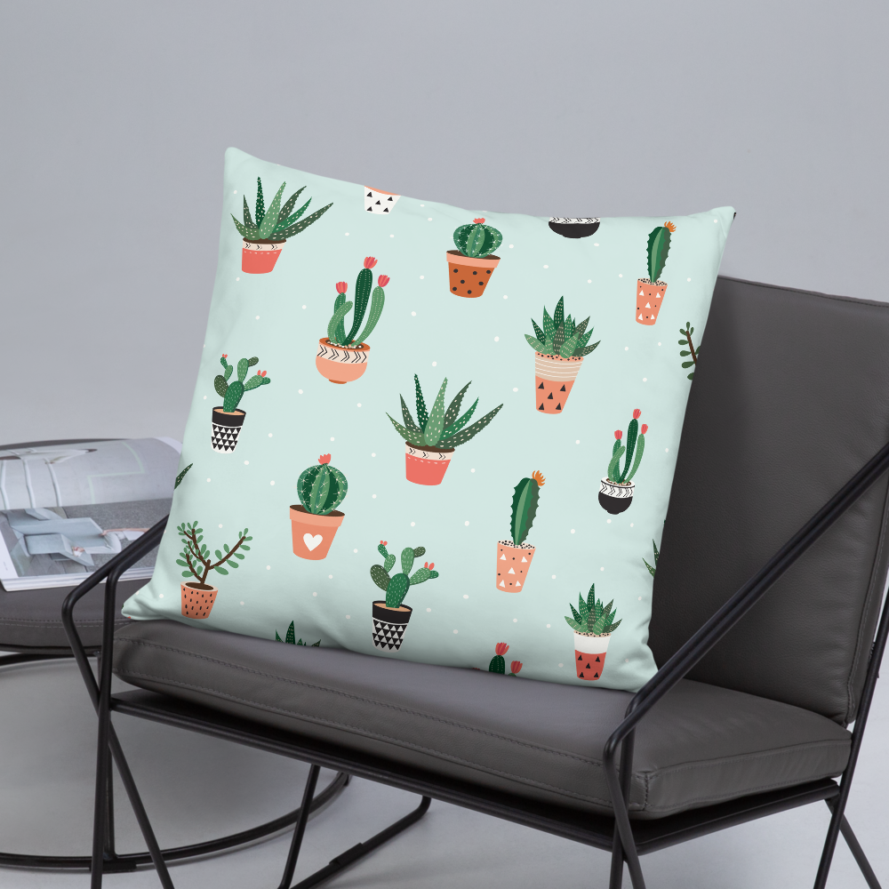 Succulent Print Pillow