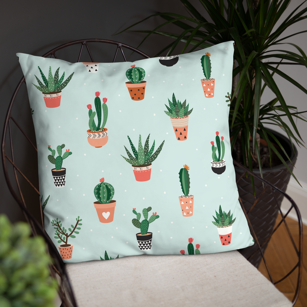 Succulent Print Pillow