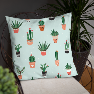 Succulent Print Pillow